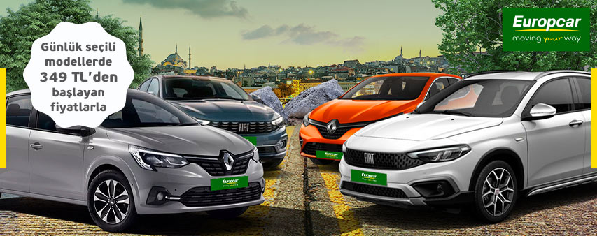 Maximum Kart’a özel, Europcar'da günlük seçili modeller 349 TL’den başlayan fiyatlarla kampanya görseli.