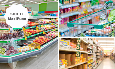 İş Bankası Ticari Kartlarınızla market ve gıda alışverişlerinde toplam 500 TL MaxiPuan!