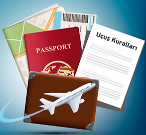 Pasaport, bavul ve maket uçak görseli